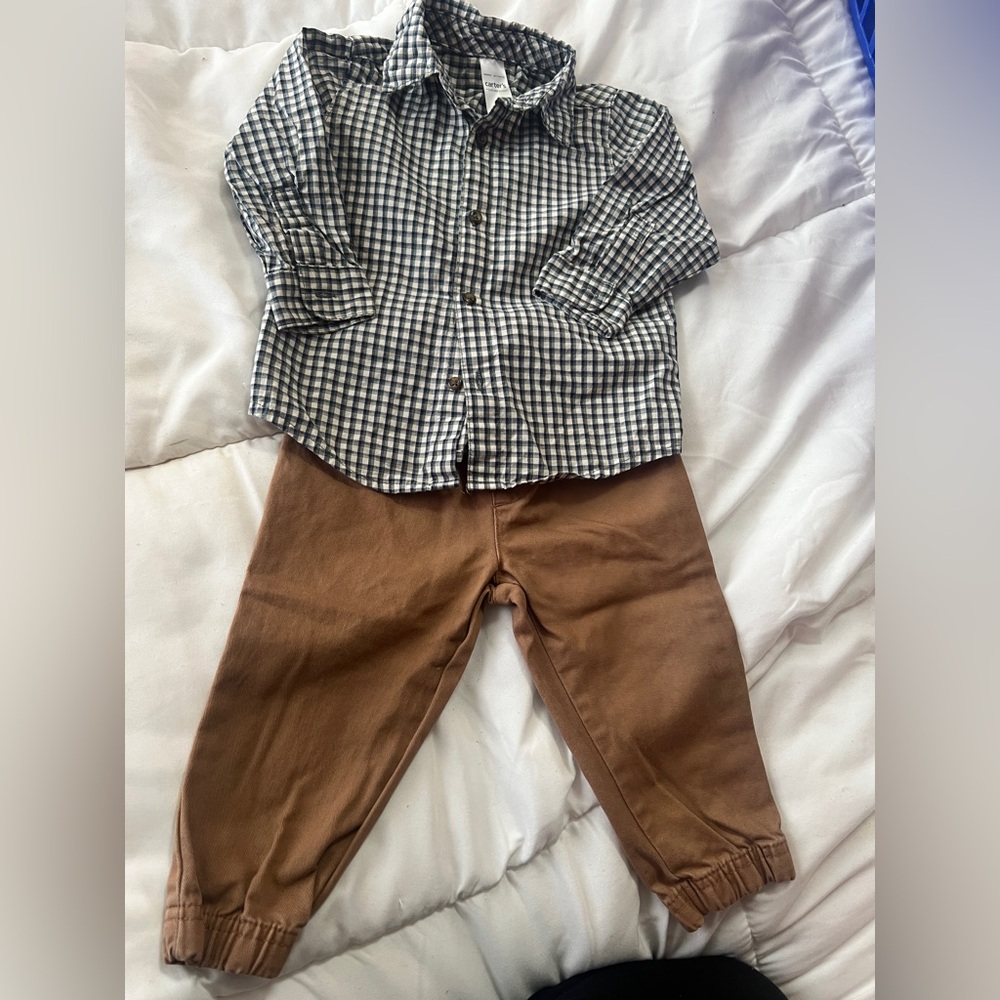 Carter's Black and Brown Kids Matching Set